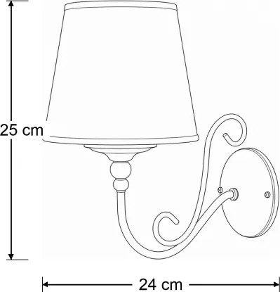 Brilagi - Fali lámpa SONIA 1xE27/15W/230V krémszínű/patina