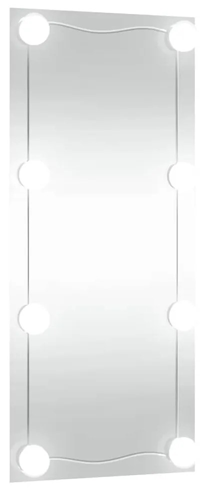 téglalap alakú üveg falitükör LED fényekkel 30 x 80 cm