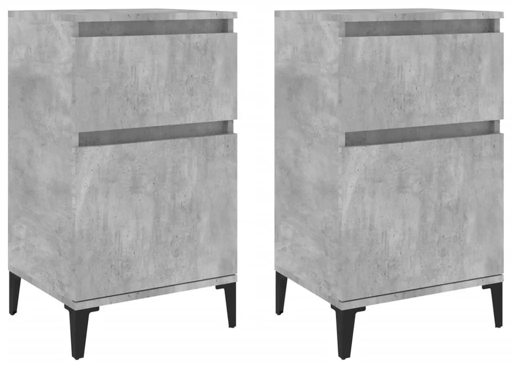 2 db betonszürke éjjeliszekrény 40 x 35 x 70 cm