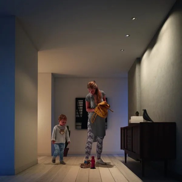 Philips 50393/11/PN - 3x LED RGBW dimmelhető beépíthető mennyezeti lámpa 1xGU10/4,8W/230V króm + távirányító