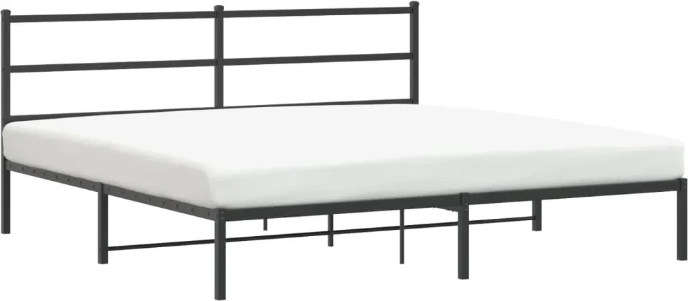 vidaXL fekete fém ágykeret fejtámlával 193 x 203 cm