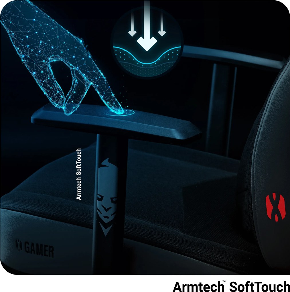 Gamer szék műbőr Normal Size, fekete-szürke: Diablo X-Gamer 2.0 Dark Obsidian