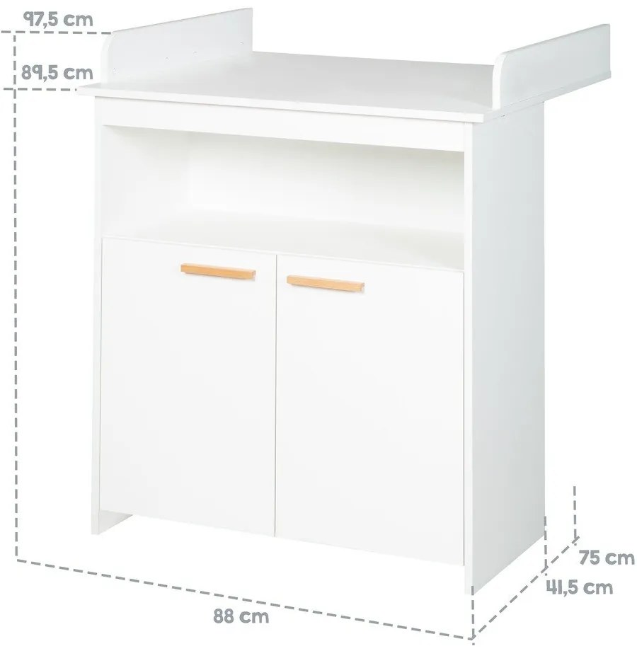 Fehér gyerek komód pelenkázó feltéttel 88x98x75 cm Anton – Roba