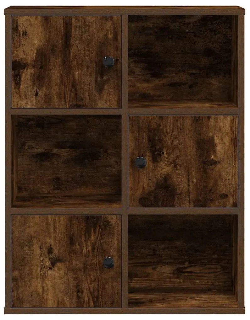 füstös tölgy színű szerelt fa könyvszekrény 60x24x76,5 cm