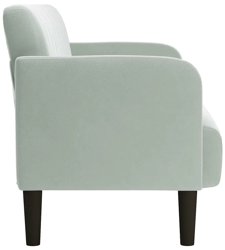 világosszürke bársony loveseat kanapé 109 cm