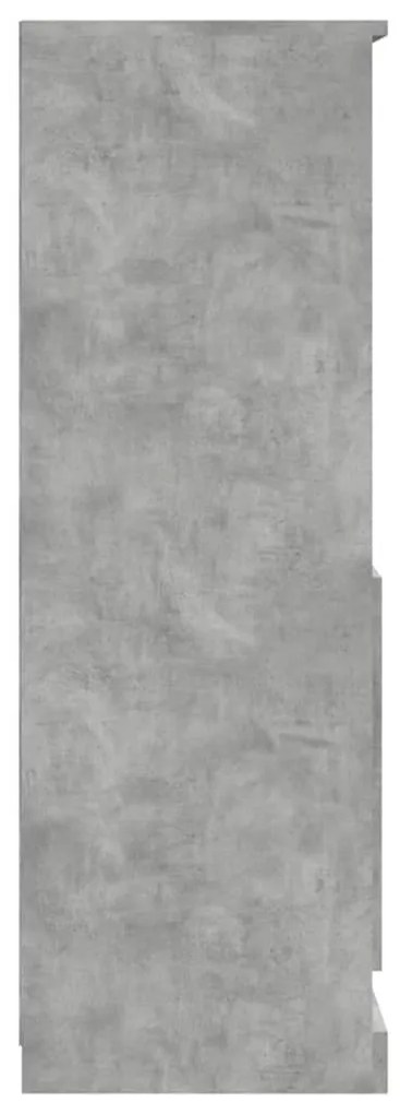 betonszürke szerelt fa magasszekrény 60x35,5x103,5 cm