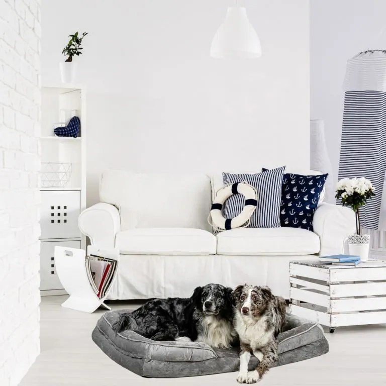 PETSTUFF® Kutyafekhely L világos szürke 106 x 80 x 18 cm