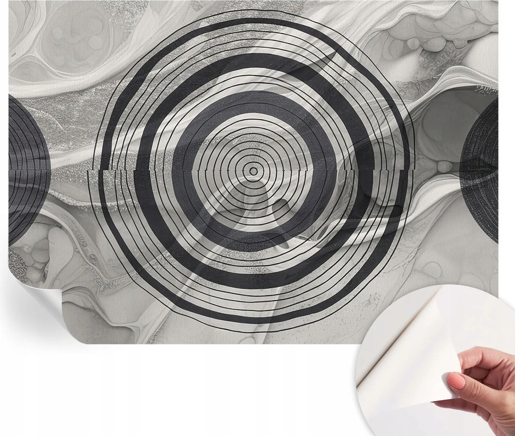 Modern öntapadós fotótapéta falra Szürke körök 208x146 cm