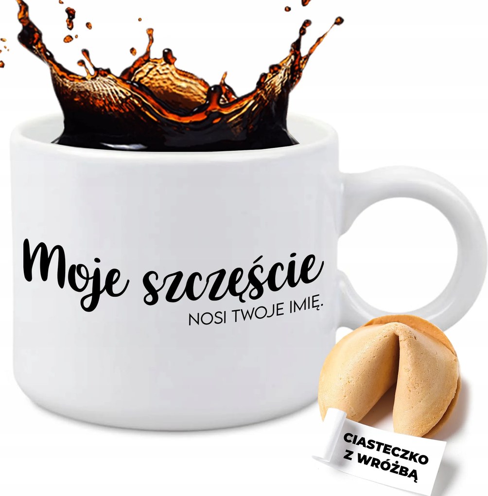 Bögre Fehér 300ml Sütemény Vicces Ajándék Valentin napra Az Én Boldogságom