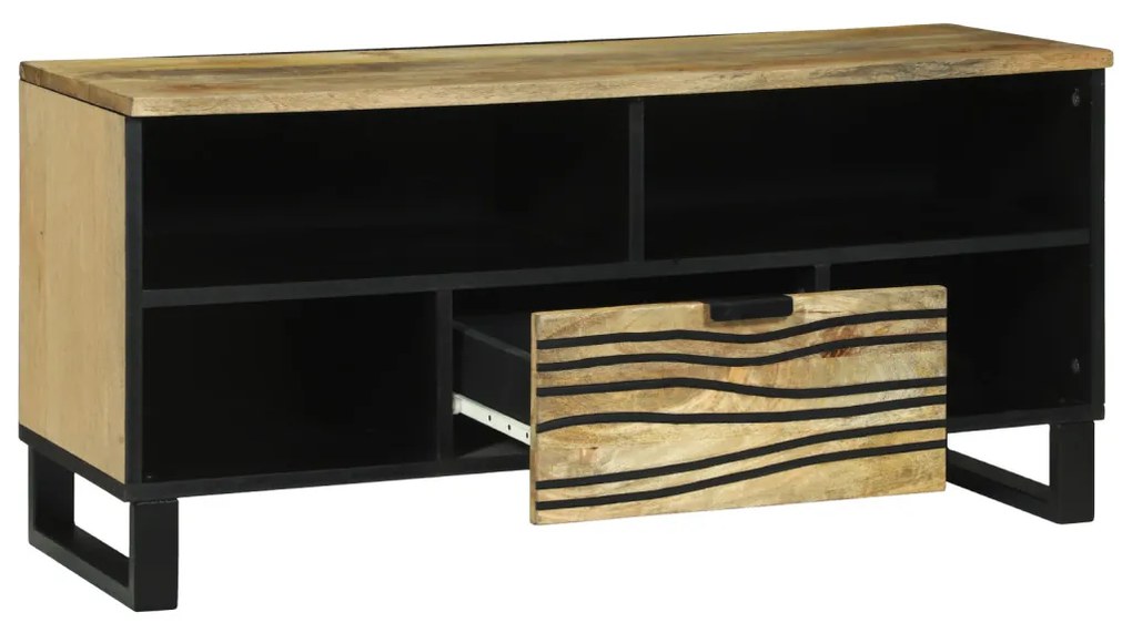 tévé szekrény - 100 x 33,5 x 46 cm, tömör mangóból.