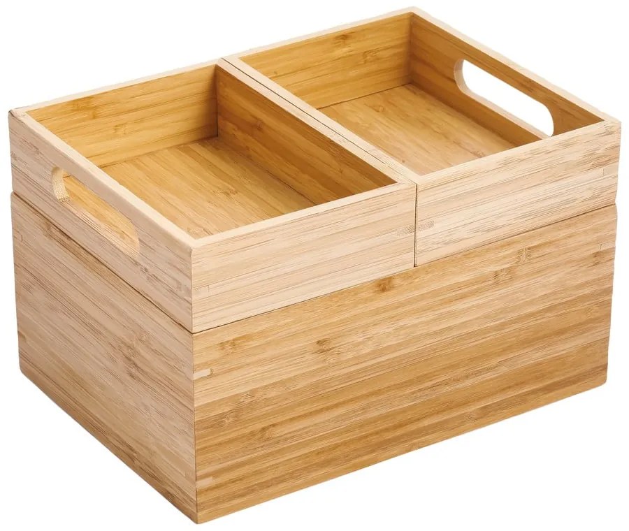 Natúr színű bambusz fürdőszobai rendszerező kozmetikumokhoz Isalys – MSV