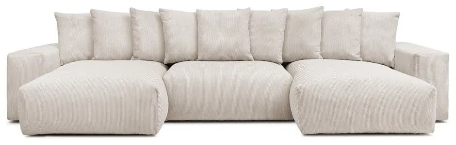 Krémszínű kordbársony sarokkanapé Voltaire – Bobochic Paris