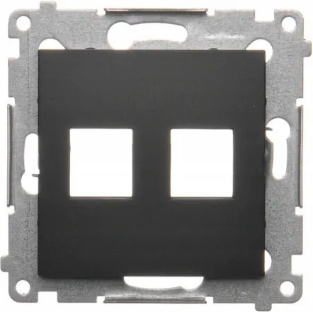 Simon 54 Fedél Dupla Lapos Informatikai aljzat Fekete Matt