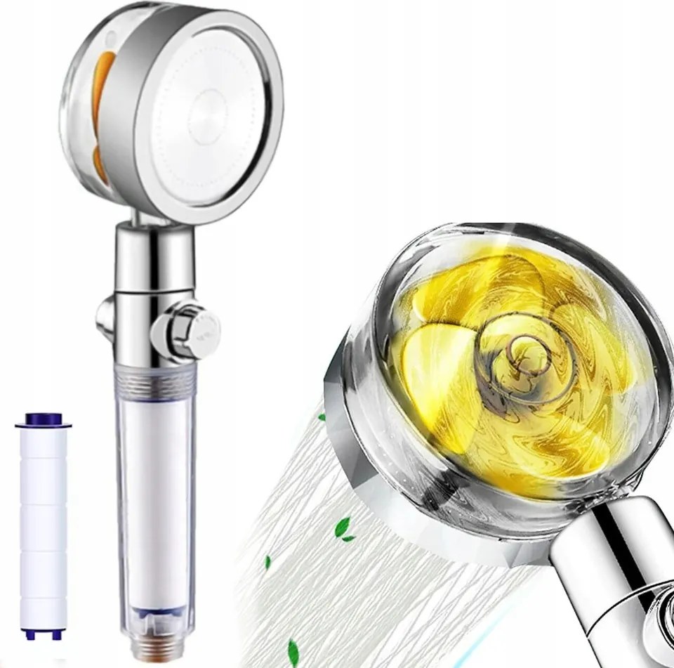 Zuhanyfej zuhany turbina szűrővel cserélhető zuhanyventilátorral