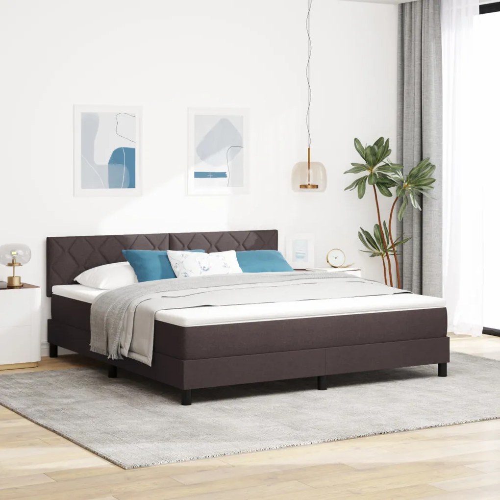 Box Spring Ágy Matrac Sötétbarna 180x200 cm Szövet