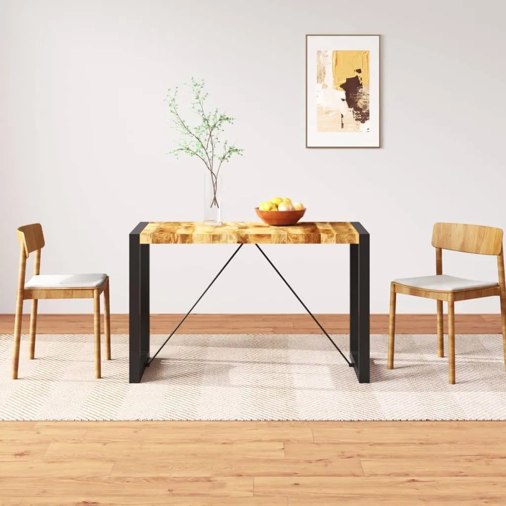 Tömör nyers mangófa étkezőasztal 120 cm