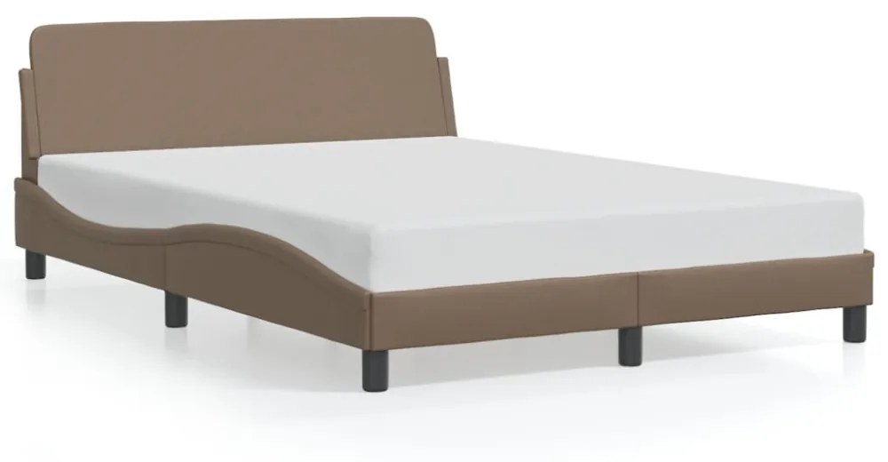 cappuccino színű műbőr ágykeret Dover 140x200 cm