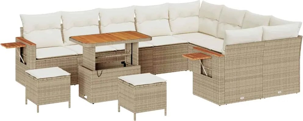 vidaXL Kerti Kanapé Szett párnával 12 pcs Beige és krém