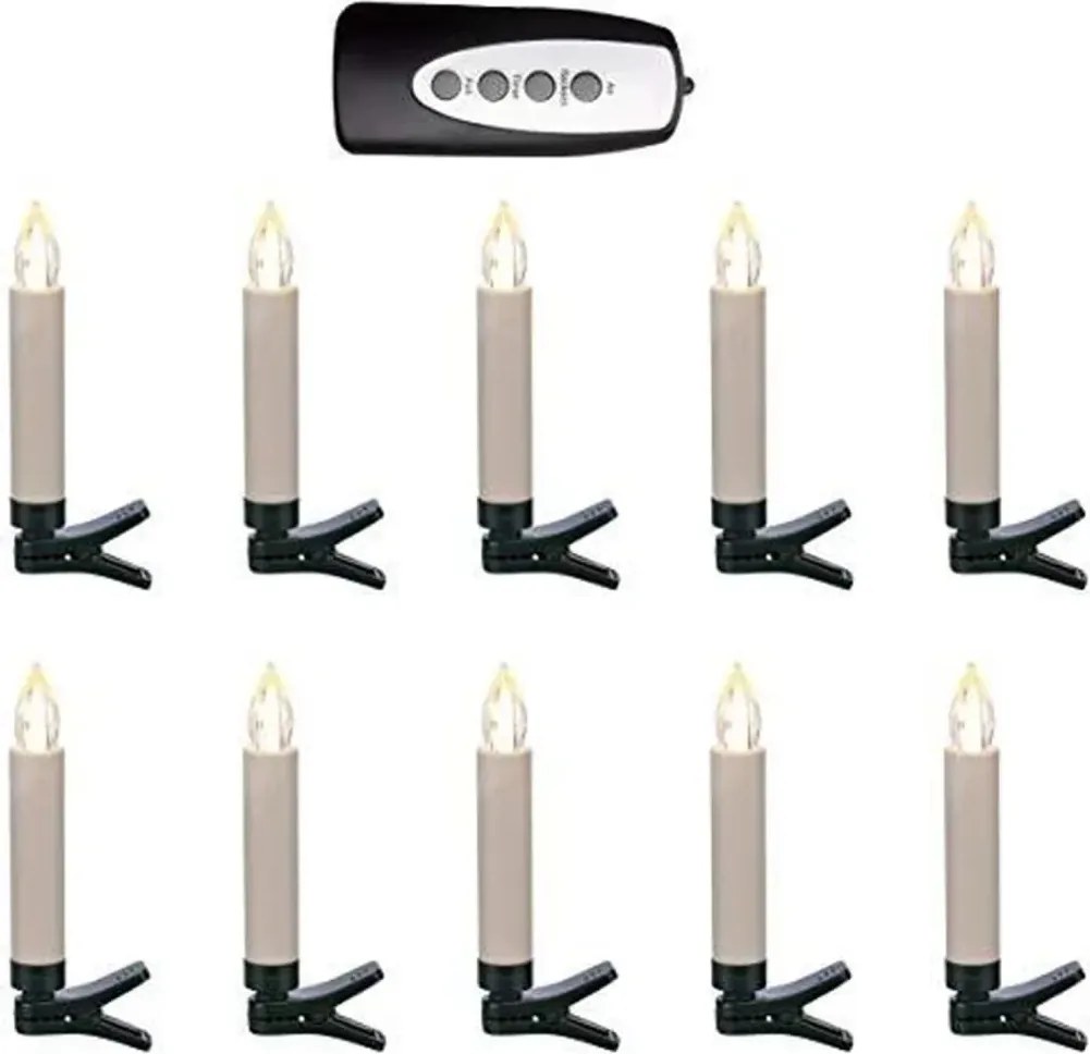 HI vezeték nélküli LED-es mini gyertyák távirányítóval 10 db