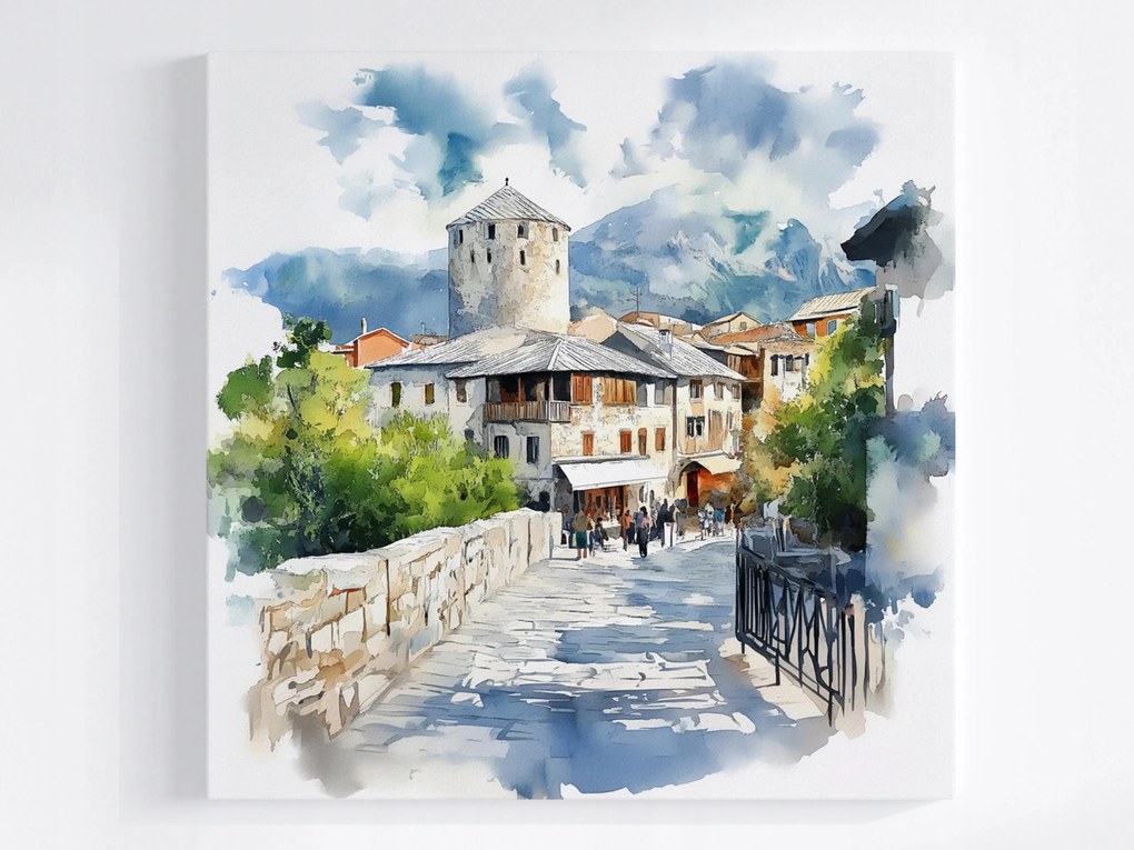 Canvas Város Bosznia Hercegovina Mostar Óváros 80x80