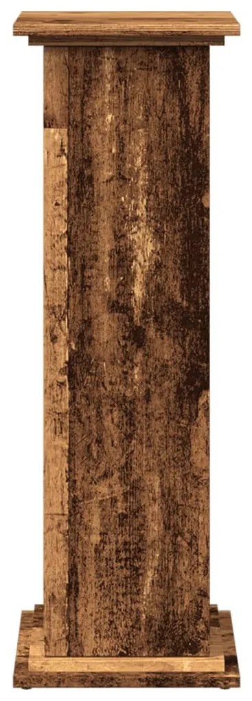 antik fa színű szerelt fa bemutatóállvány tárolóval 31x30x90 cm