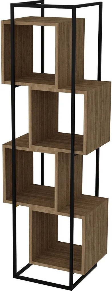 Könyvespolc prada - walnut, black