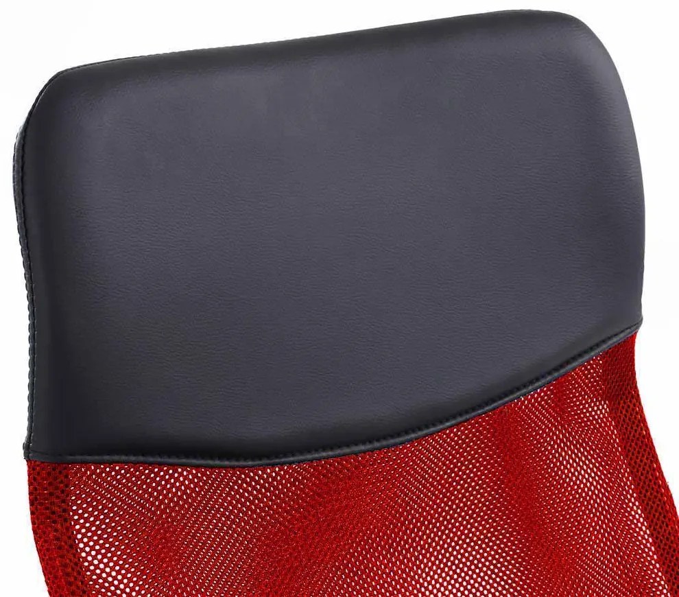 Ergonomikus irodai szék magasított háttámlával - piros