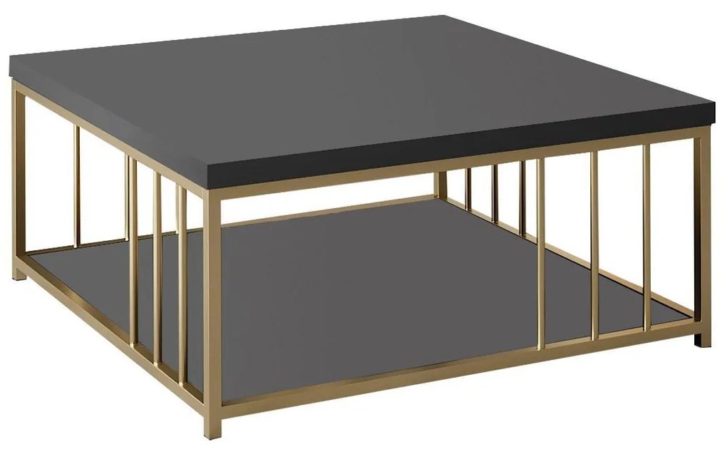 Dohányzóasztal Zenn - Anthracite, Gold