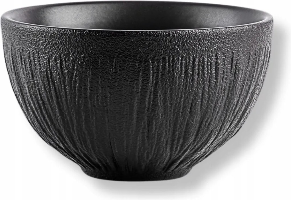 Wilmax kerek Saláta tálaló 1000 ml fekete porcelán, kő utánzattal