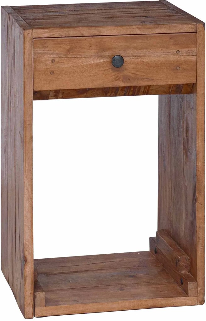 vidaXL Éjjeli asztal fiókkal Barna 63 x 30 x 79 cm Tömör Mahagóni Fa