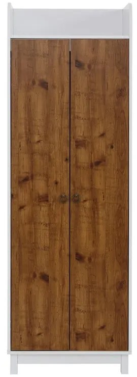 Fehér-natúr színű ruhásszekrény tölgyfa dekorral 62x180 cm Goslar - Støraa