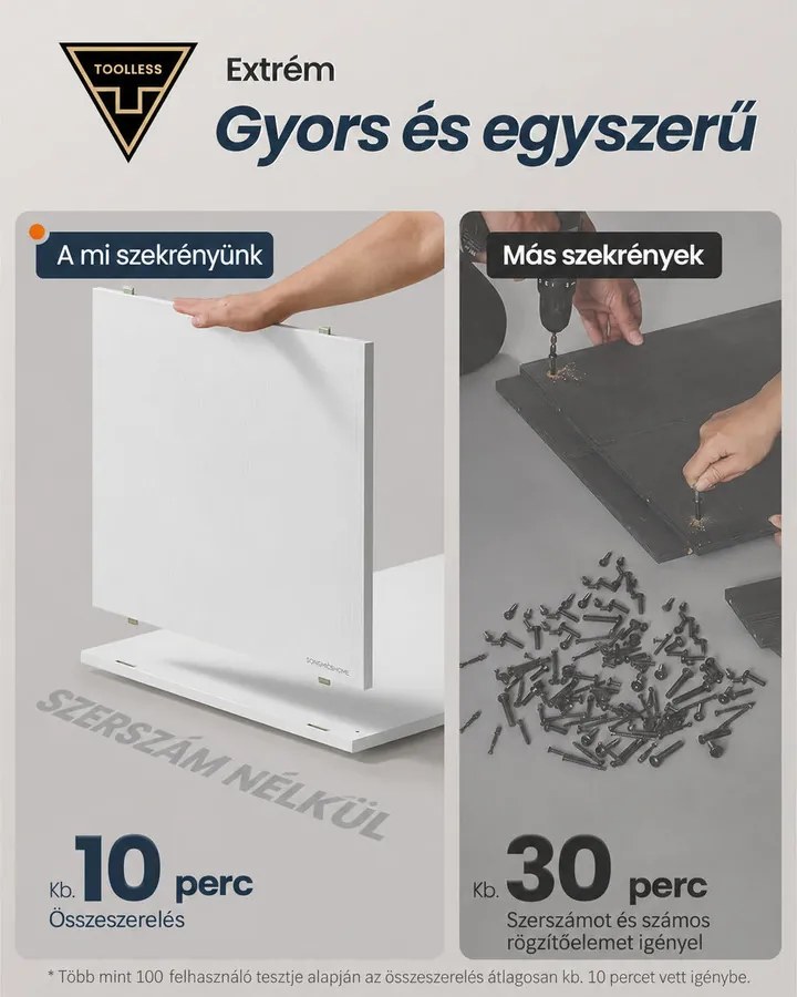 Macskaalom-szekrény hófehér színben