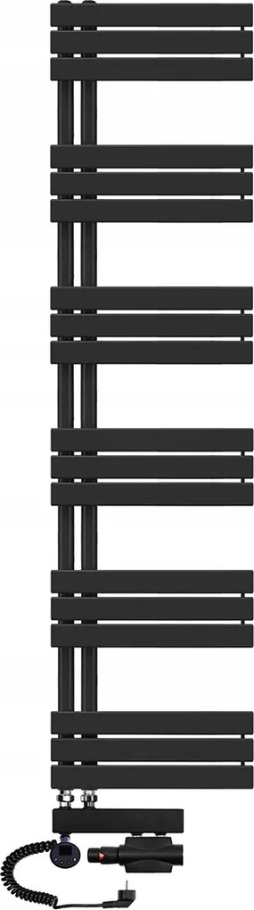Fürdőszobai dekoratív víz-elektromos radiátor 1840x500 fekete létra