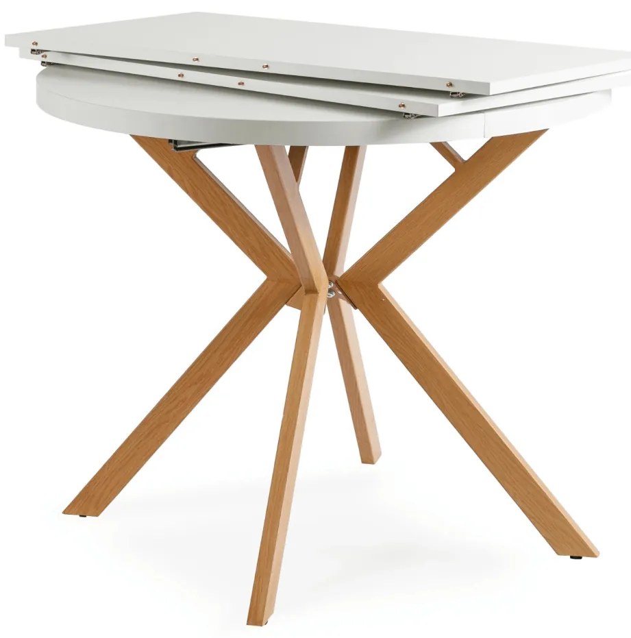 Stół LUGO Rozkładany 90-190 cm Biały/Dąb