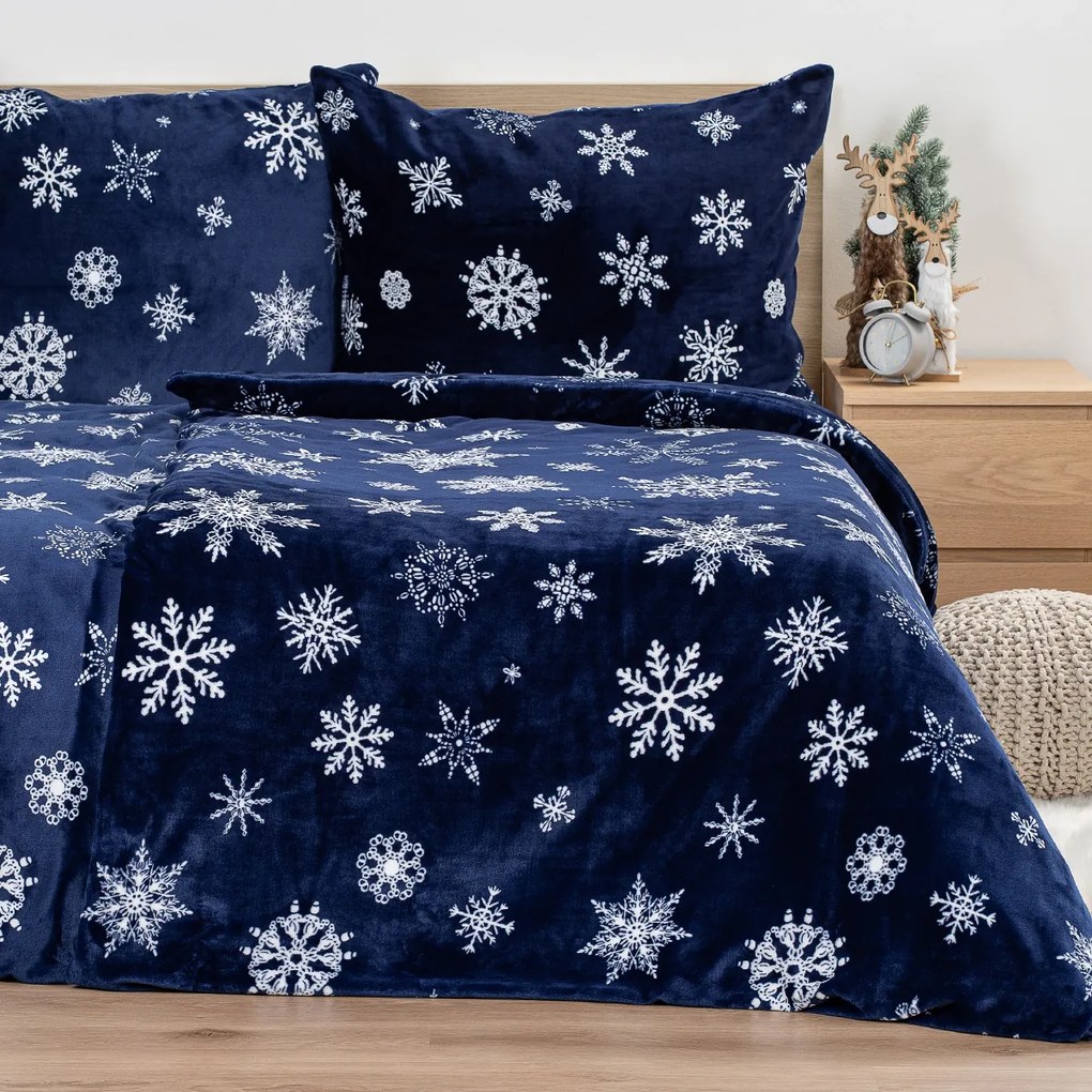 4Home Midnight Snowfall mikroflanel ágynemű, 140 x 220 cm, 70 x 90 cm