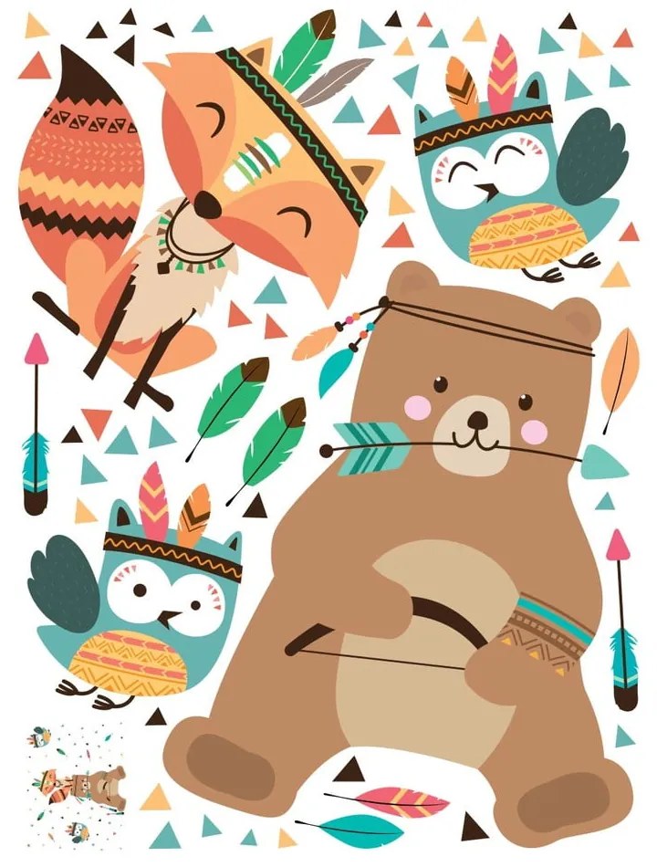 Bear Indian Happy gyerek falmatrica - Ambiance