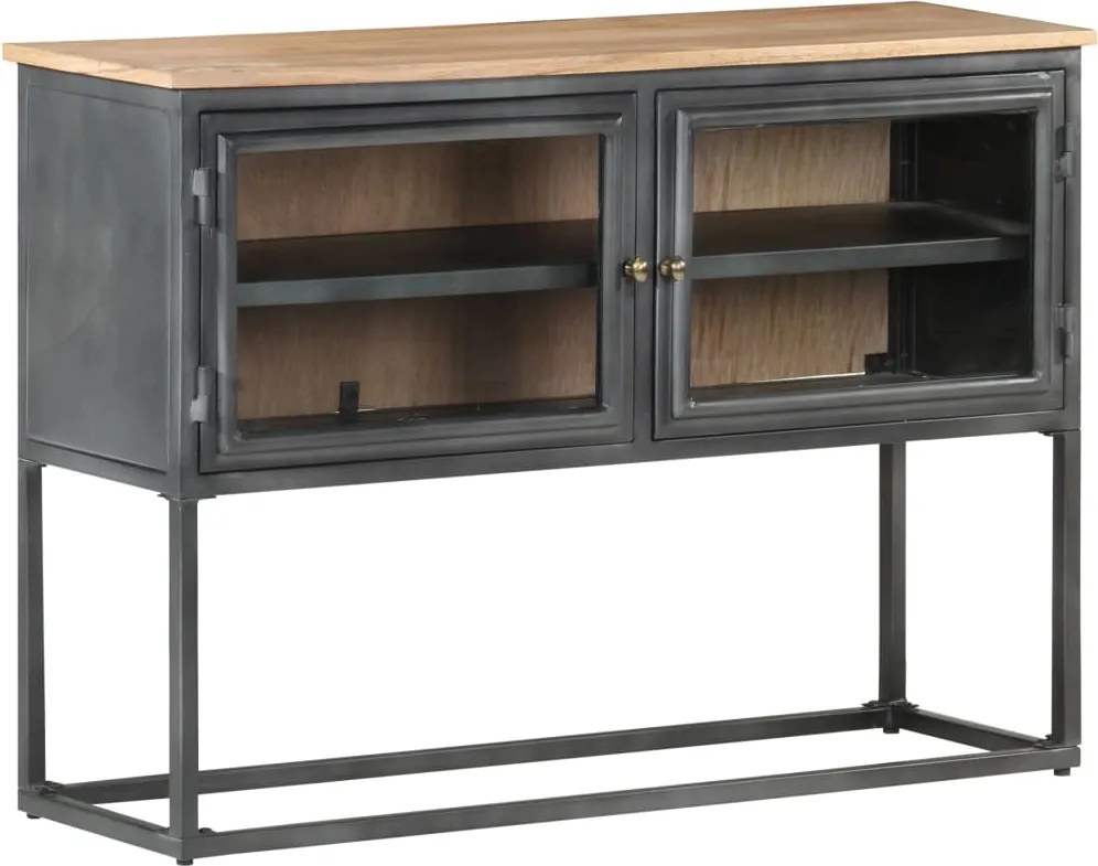 vidaXL szürke tömör akácfa tálalószekrény 100 x 30 x 70 cm