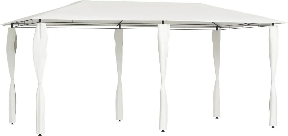 vidaXL krémszínű pavilon oszlop takarókkal 2,98x5,3x2,59 m 160 g/m²