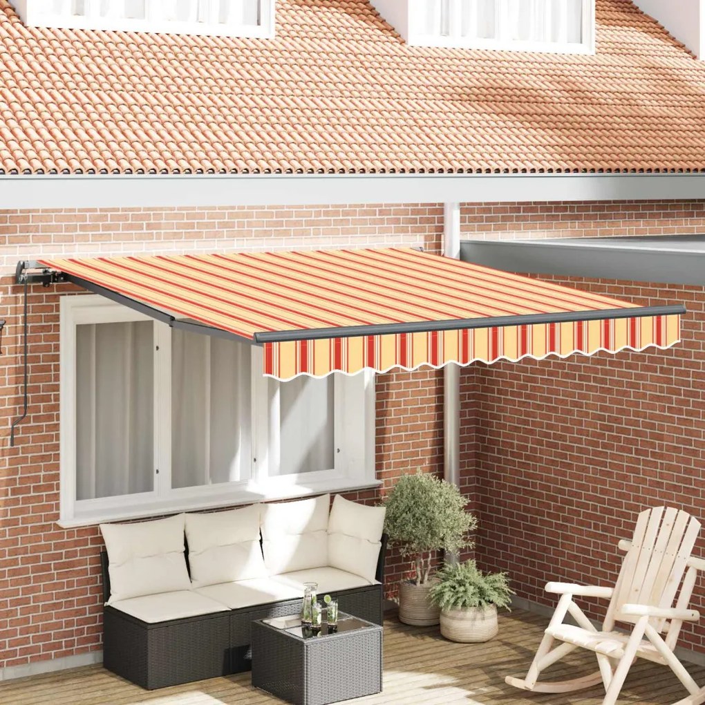 Behúzható napellenző Sárga és narancs 350 x 250 cm