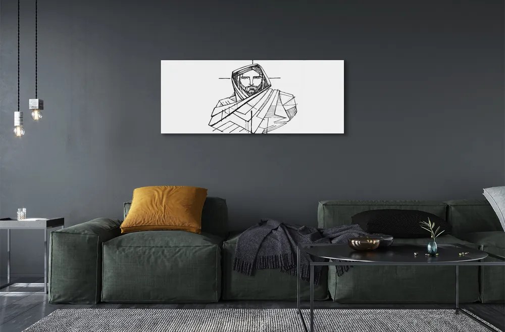 Akrilkép Jézus rajz 100x50 cm