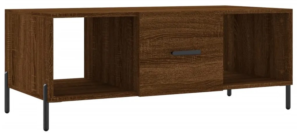 Barna tölgyszínű szerelt fa dohányzóasztal 102 x 50 x 40 cm
