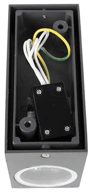 4 db-os falilámpa szett sötétszürke 2-lámpás IP44 - Baleno