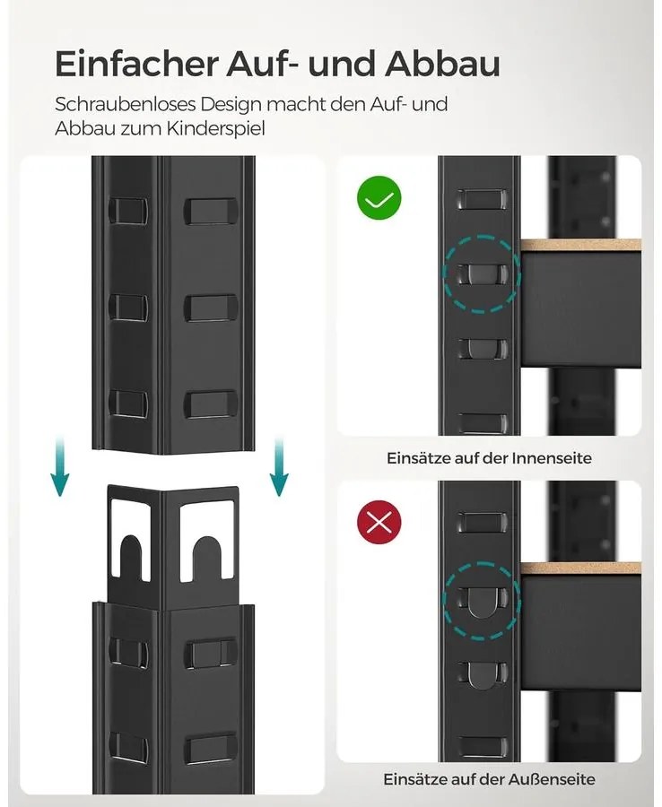 Álló polc, könyvespolc, tárolópolc 40 × 80 × 160 cm, barna/fekete