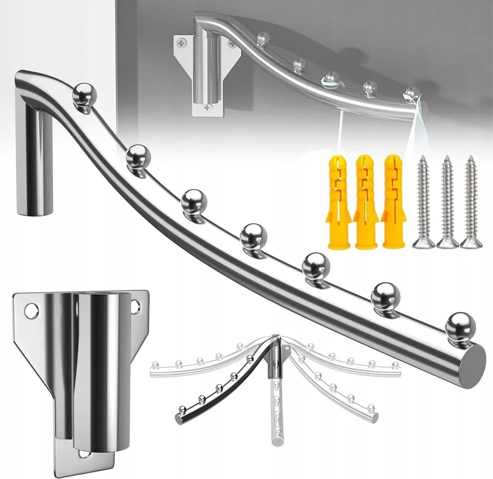 Íves Akasztó 7 Golyó 40cm Fali Szekrény Hálószoba Fürdőszoba