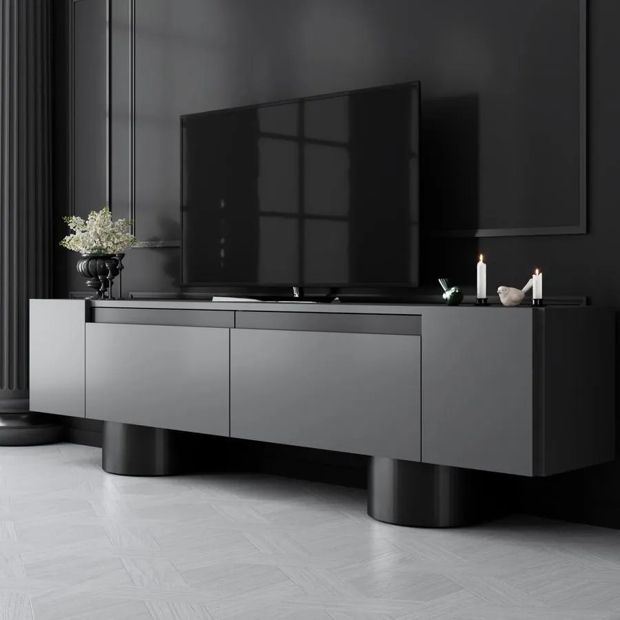 TV szekrény Bohem - Anthracite, Black