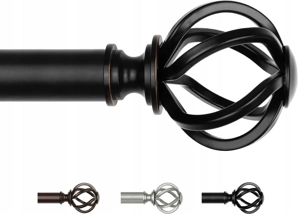 Usfook függönyrúd, fekete, 80 – 218 cm