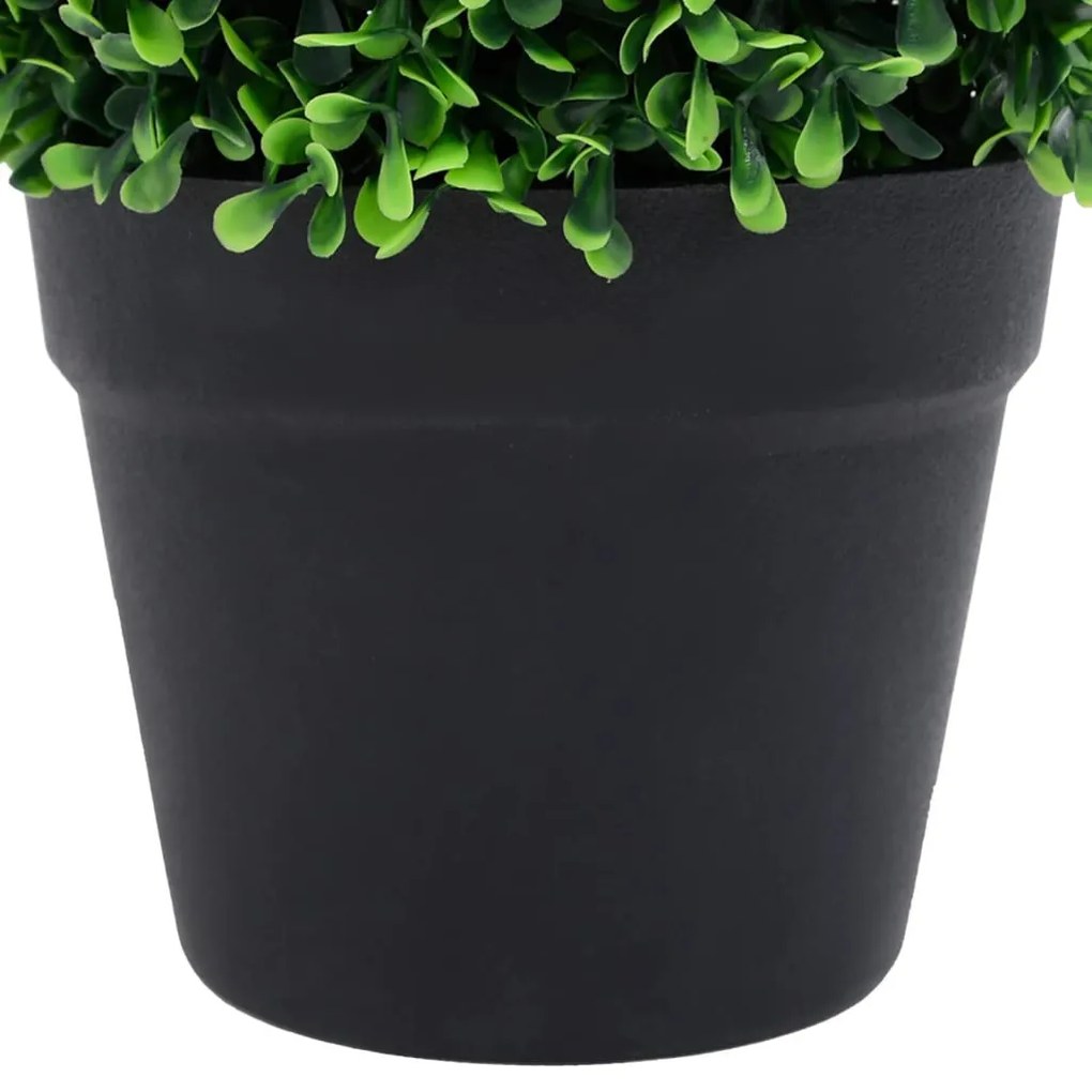 2 db zöld gömbalakú cserepes műpuszpáng 37 cm