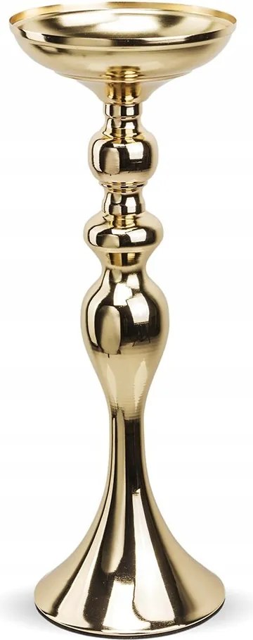 Gyertyatartó Fém Arany 38cm 1 Gyertyához Glamour Fényes 40