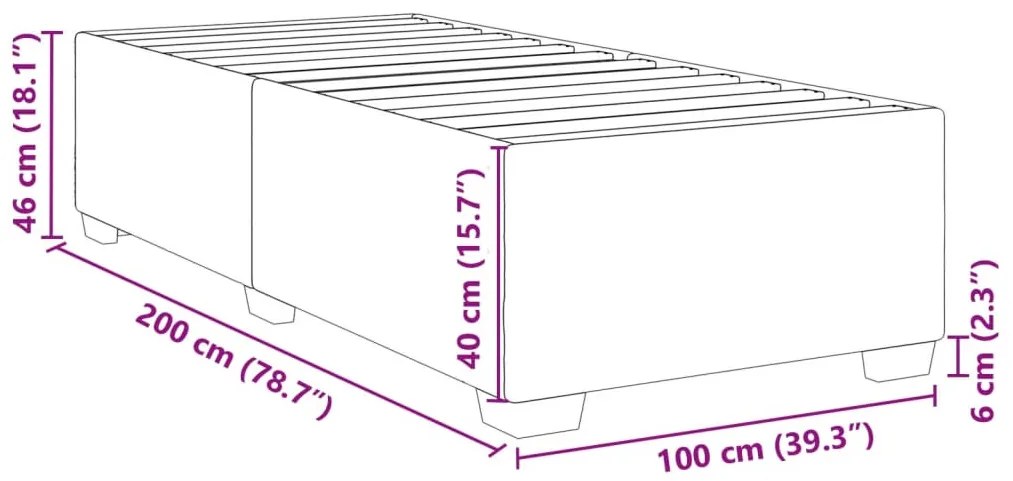 szürke műbőr ágykeret 100x200 cm