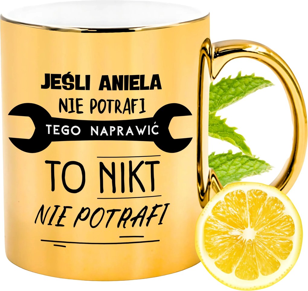 Prémium Arany Csillogó Bögre Angyalkáknak Ajándék Nyomtatott Fotóval